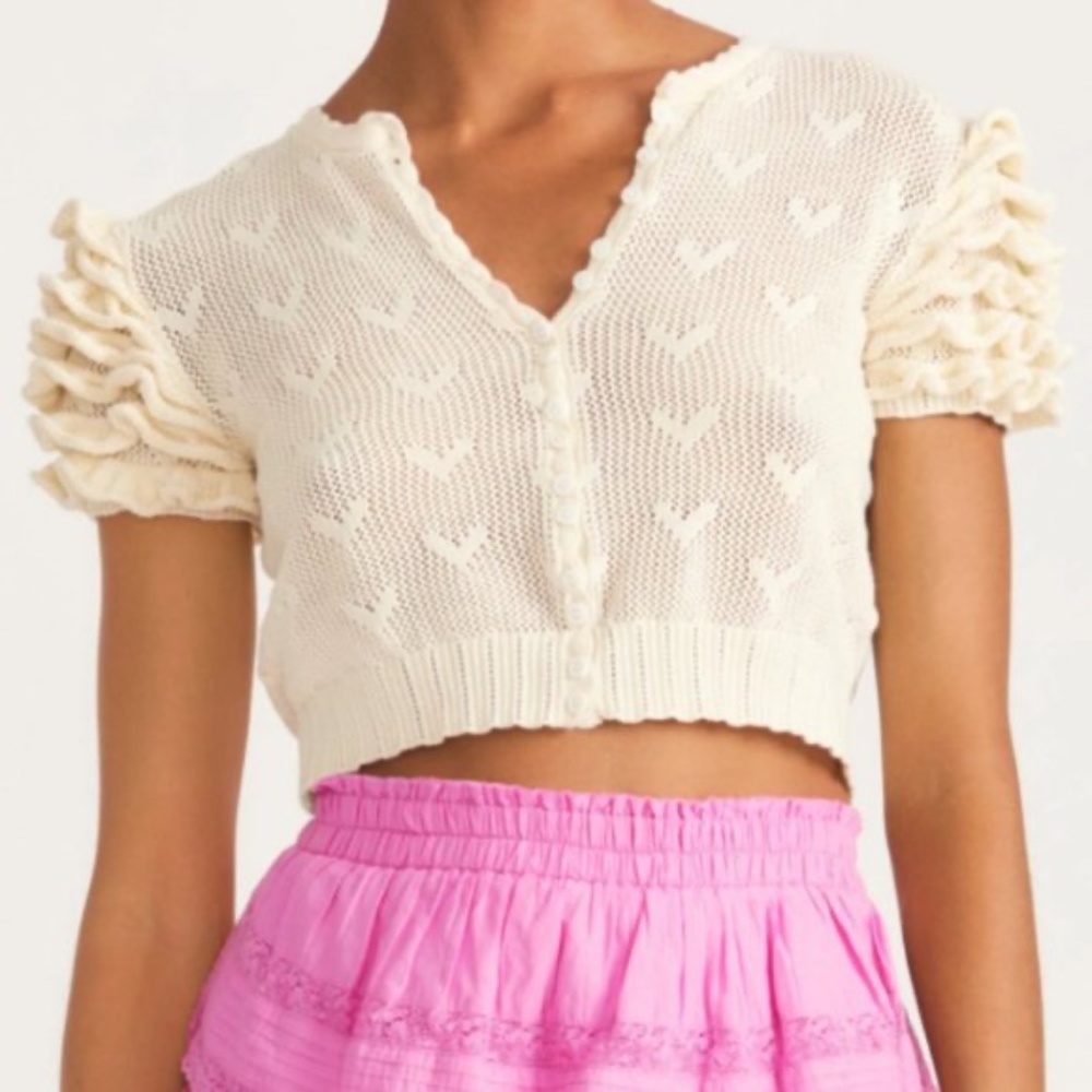 LoveShackFancy Preilla Crop Cardigan